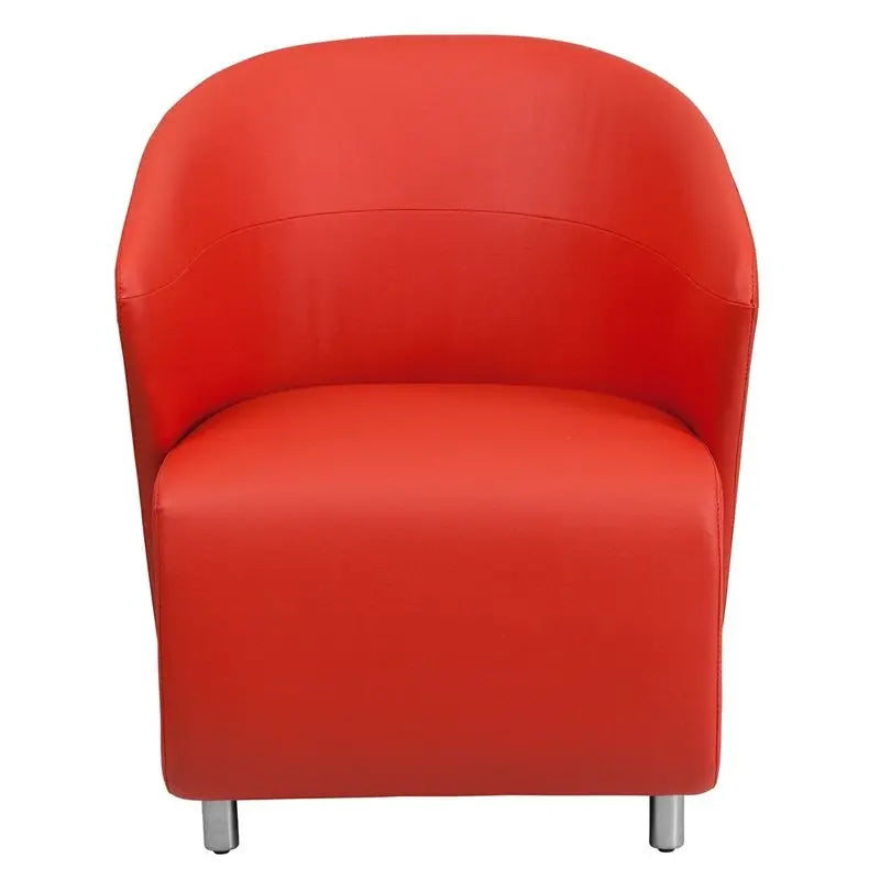 Chancellor Red Leather Lounge Chair w/Taut Seat and Back, Curved Arms iHome Studio