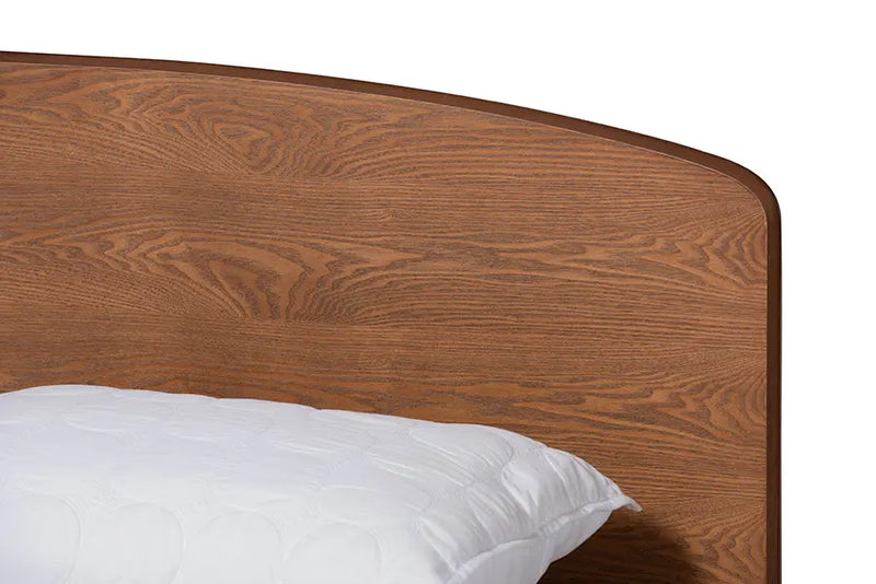 Chester Walnut Brown Finished Wood Platform Bed (Queen) iHome Studio