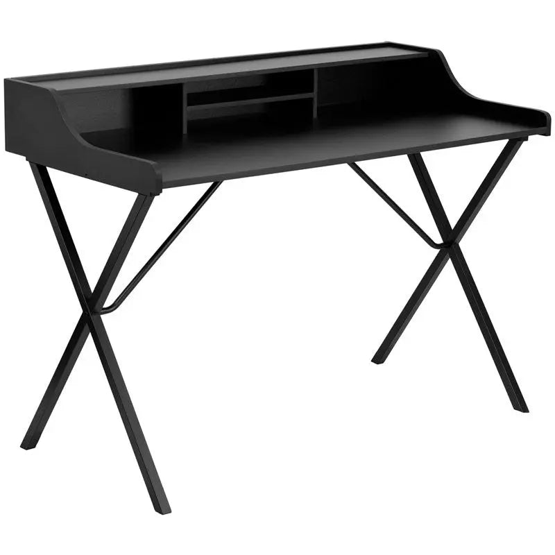 Clare Black Computer Desk w/Top Shelf iHome Studio