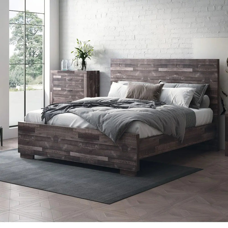 Cleo Queen Bed, Dark Oak iHome Studio