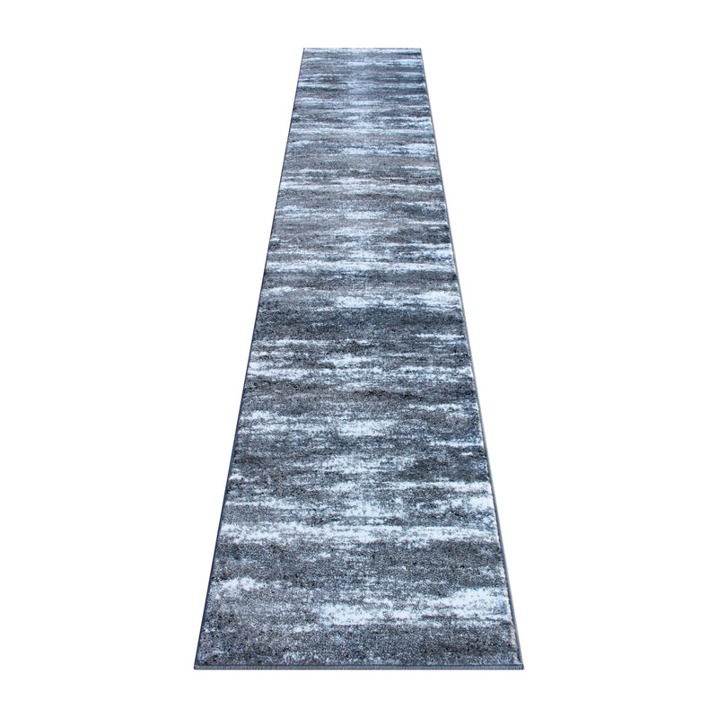 Clifton Collection 2' x 11' Distressed Gray Olefin Area Rug with Jute Backing iHome Studio