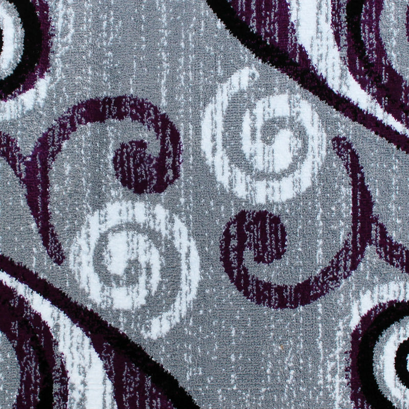 Clifton Collection 2' x 3' Purple Abstract Area Rug - Olefin Rug with Jute Backing iHome Studio