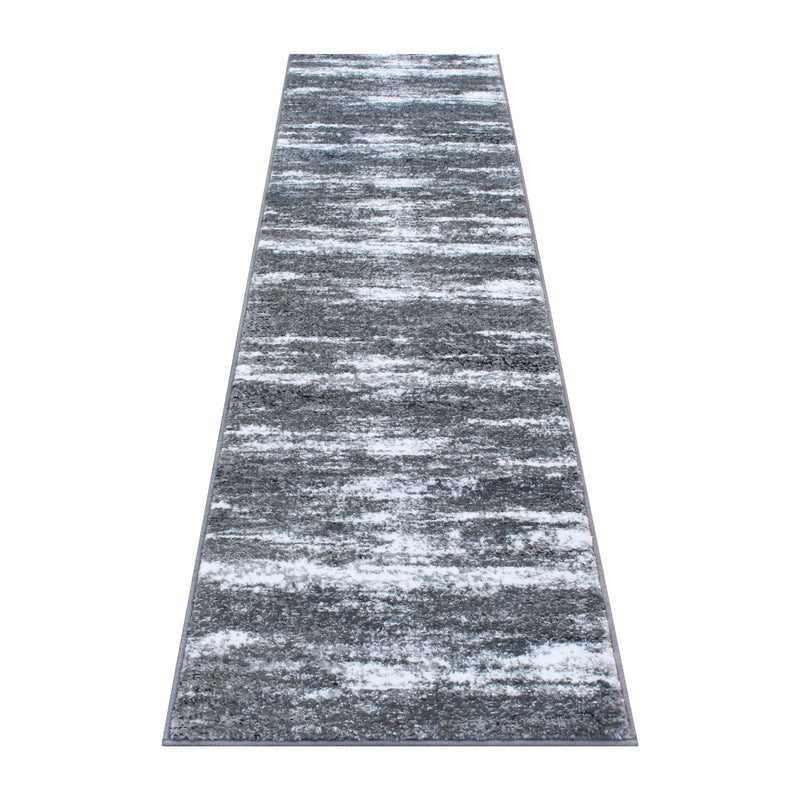 Clifton Collection 2' x 7' Distressed Gray Olefin Area Rug with Jute Backing iHome Studio