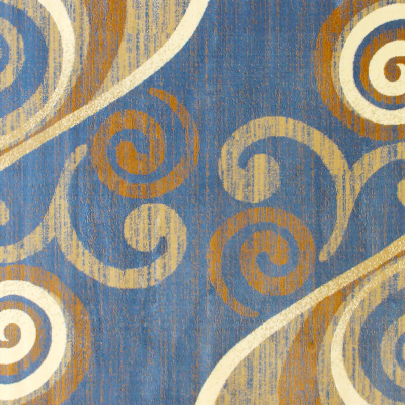 Clifton Collection 5' x 7' Blue Abstract Area Rug - Olefin Rug with Jute Backing iHome Studio