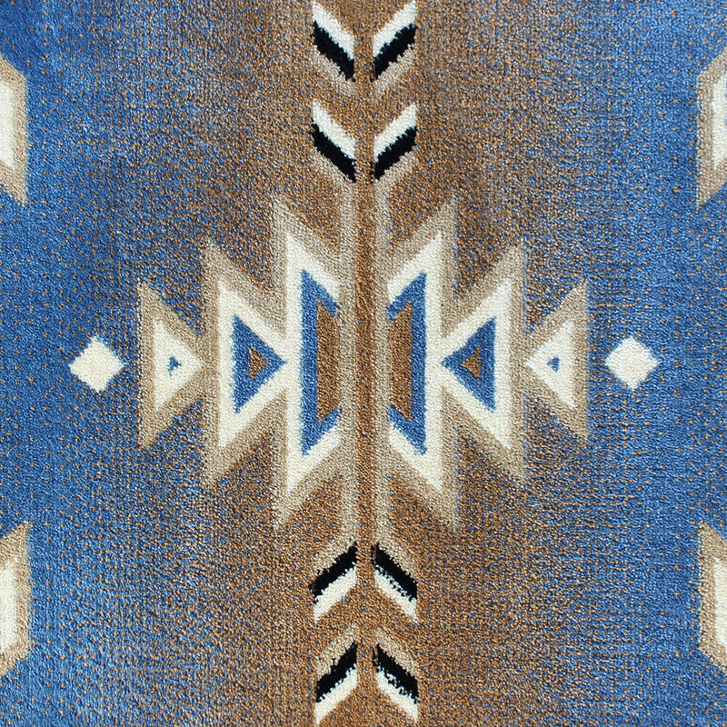 Clifton Collection Southwestern 2' x 3' Blue Area Rug - Olefin Rug with Jute Backing iHome Studio