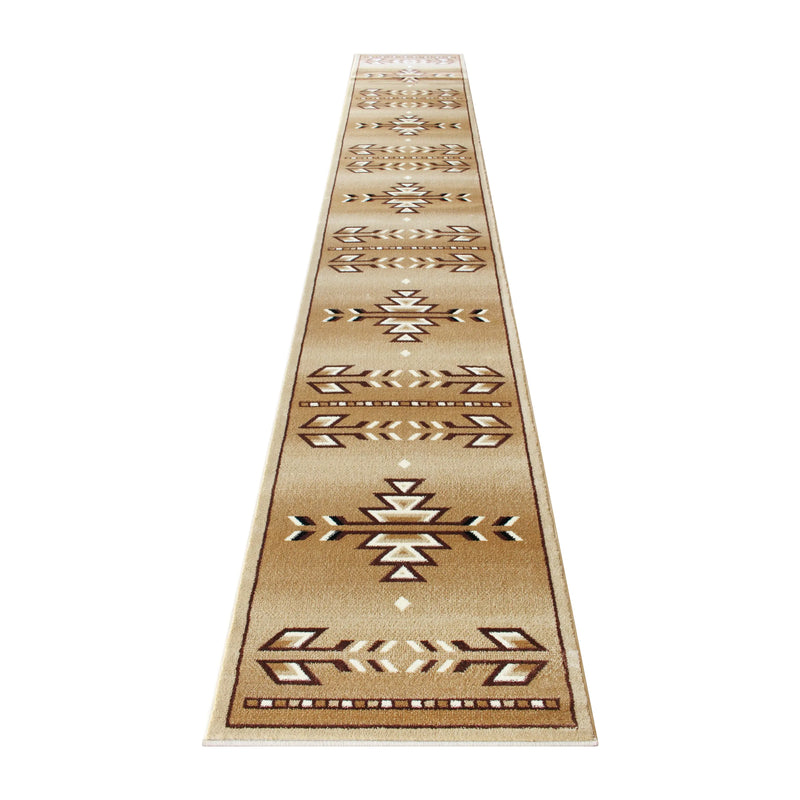 Clifton Collection Southwestern 3' x 16' Brown Area Rug - Olefin Rug with Jute Backing iHome Studio
