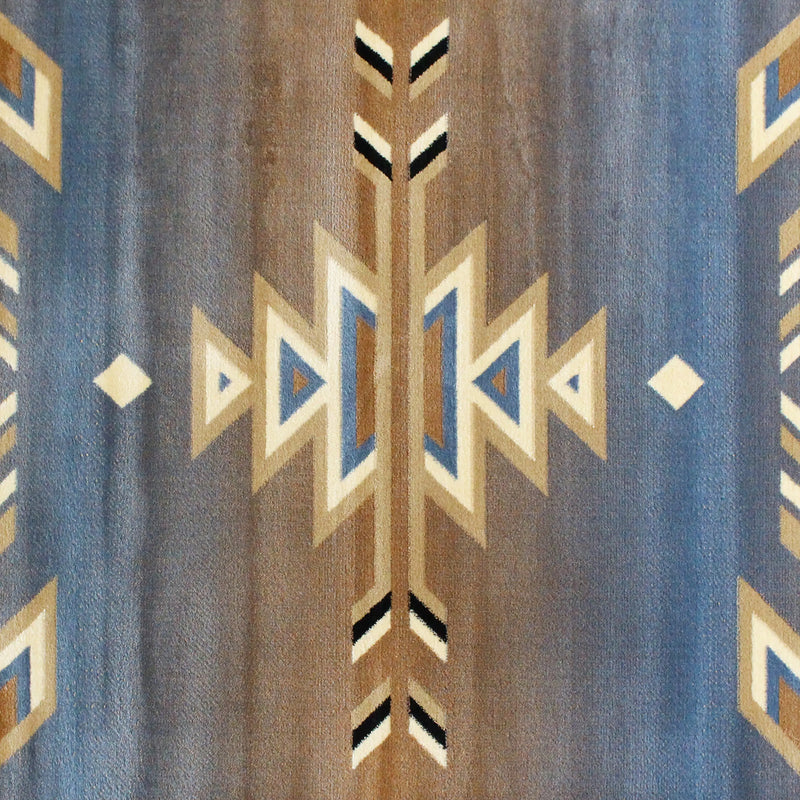 Clifton Collection Southwestern 4' x 5' Blue Area Rug - Olefin Rug with Jute Backing iHome Studio