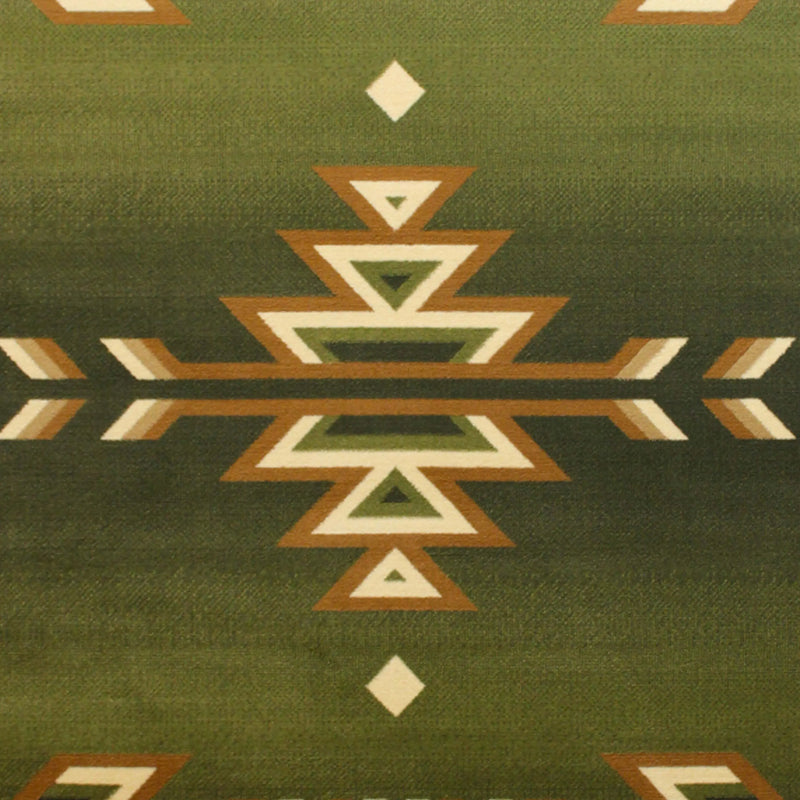 Clifton Collection Southwestern 8' x 10' Green Area Rug - Olefin Rug with Jute Backing iHome Studio