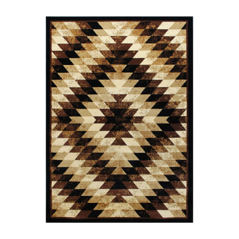 Clifton Collection Southwestern Type 2 5' x 7' Brown Area Rug - Olefin Rug with Jute Backing iHome Studio