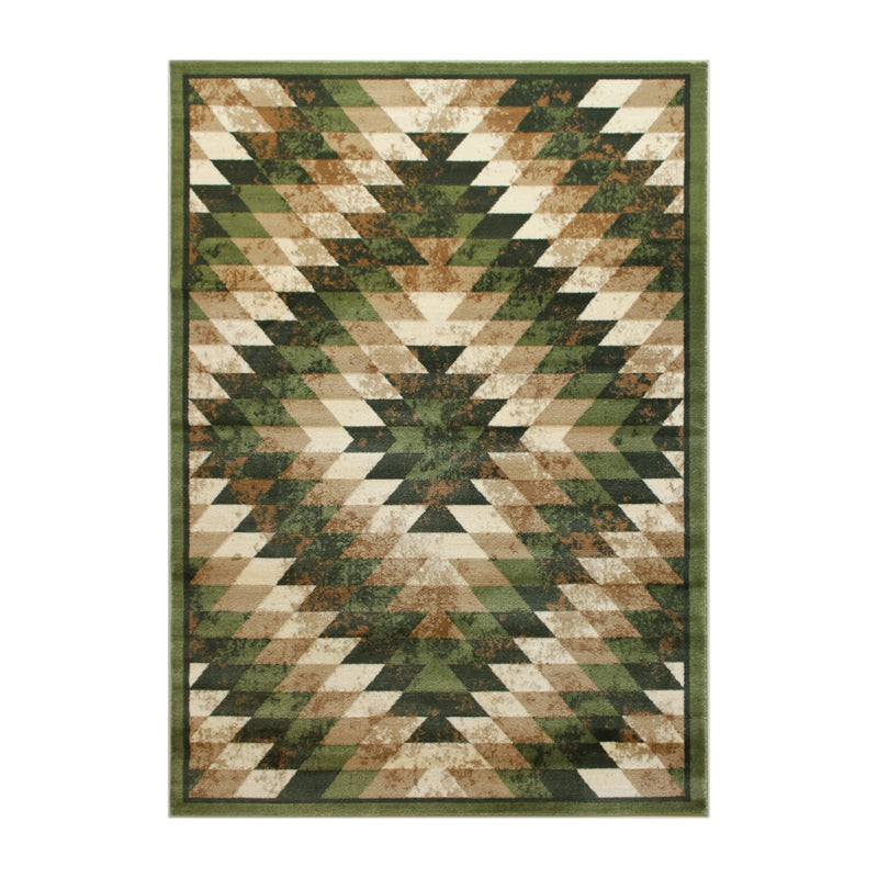 Clifton Collection Southwestern Type 2 6' x 9' Green Area Rug - Olefin Rug with Jute Backing iHome Studio