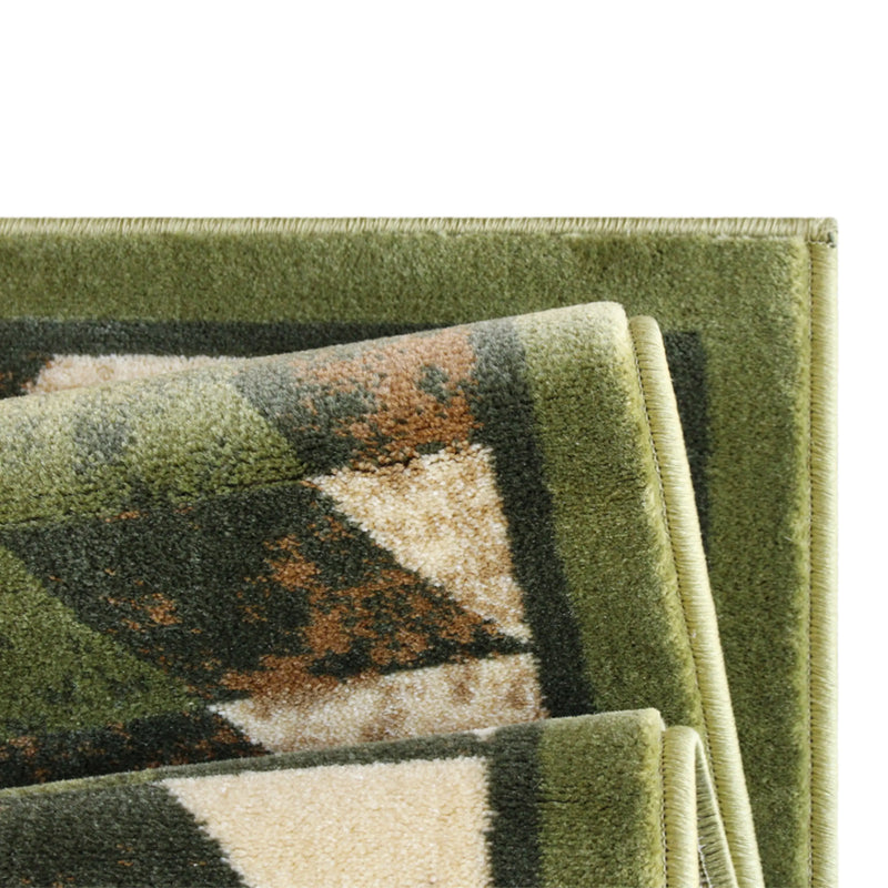 Clifton Collection Southwestern Type 2 6' x 9' Green Area Rug - Olefin Rug with Jute Backing iHome Studio