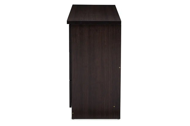 Colburn Modern and Contemporary 6-Drawer Dark Brown Finish Wood Storage Dresser iHome Studio
