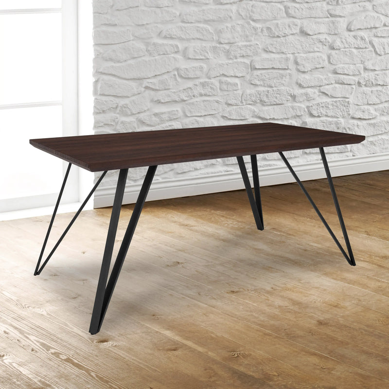 Connie 31.5" x 63" Rectangular Dining Table, Dark Ash Finish iHome Studio