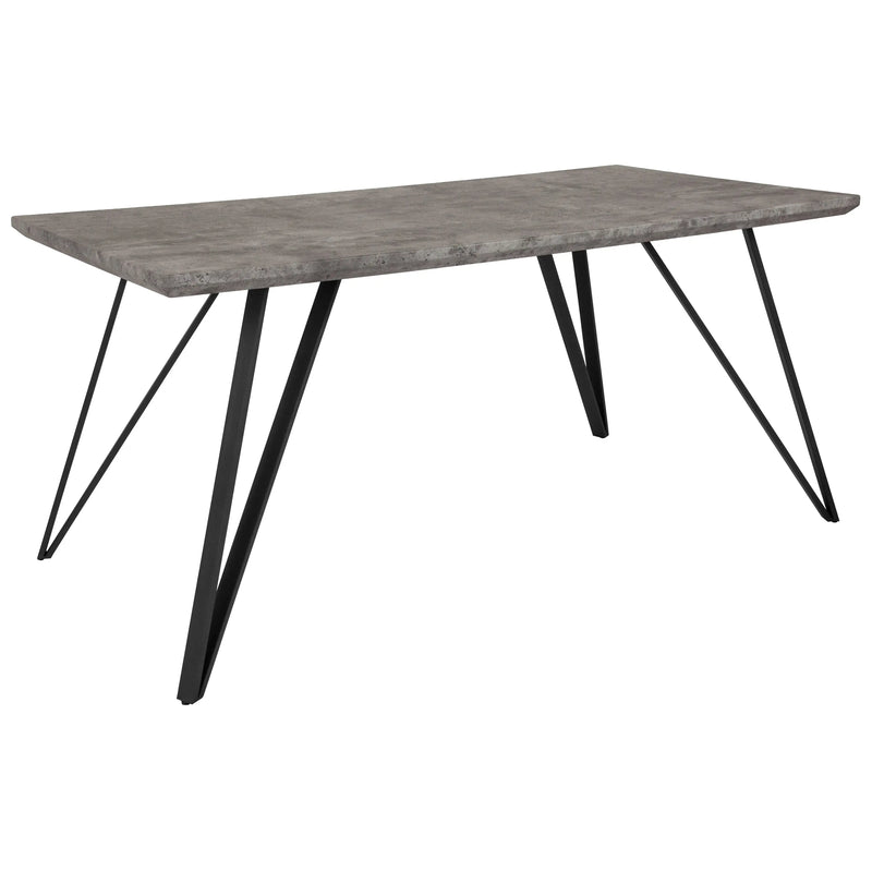 Connie 31.5" x 63" Rectangular Dining Table, Faux Concrete Finish iHome Studio