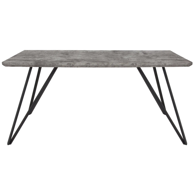 Connie 31.5" x 63" Rectangular Dining Table, Faux Concrete Finish iHome Studio