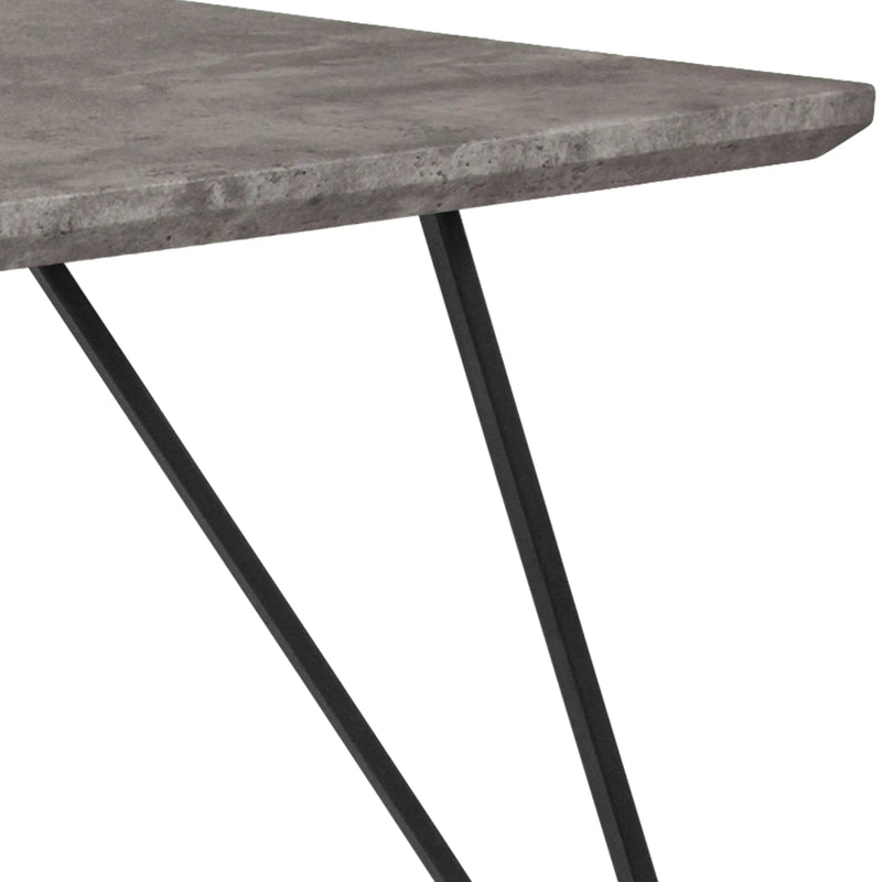 Connie 31.5" x 63" Rectangular Dining Table, Faux Concrete Finish iHome Studio