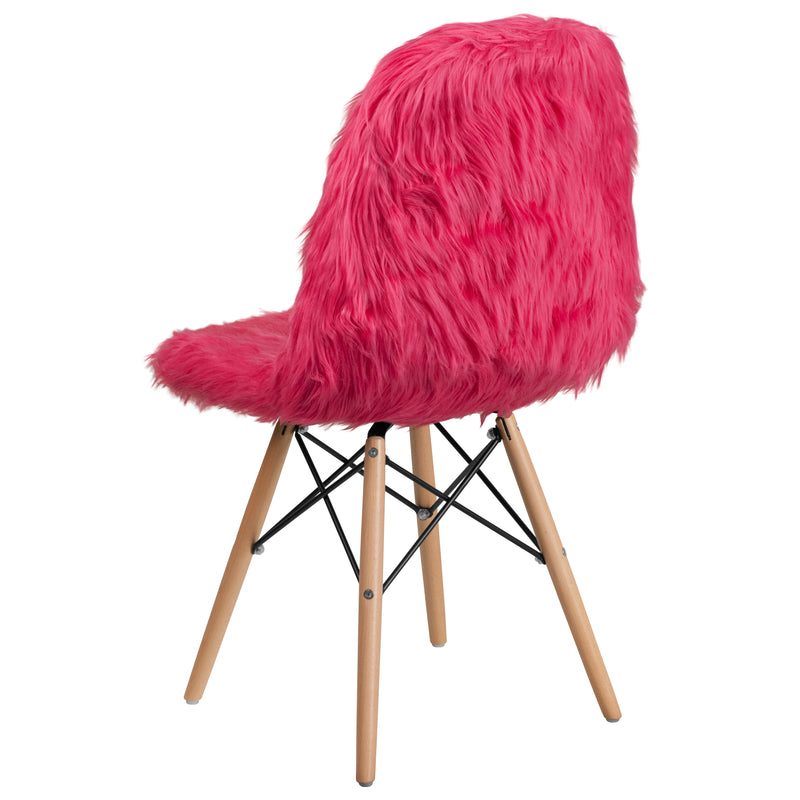 Zina Shaggy Dog Hot Pink Accent Chair iHome Studio