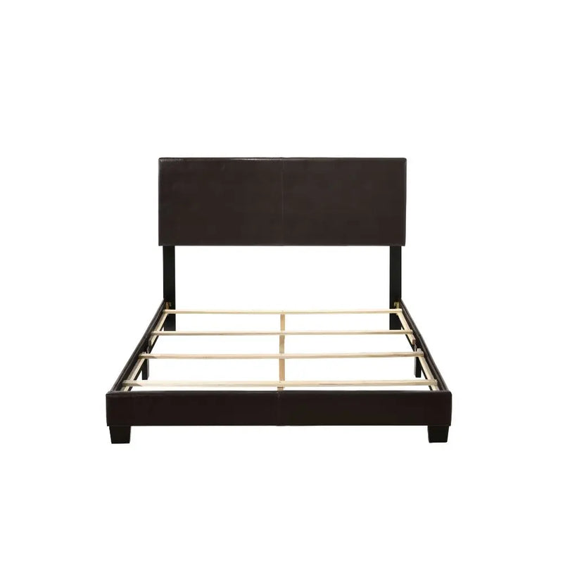 Dalia Queen Bed, Espresso Faux Leather iHome Studio