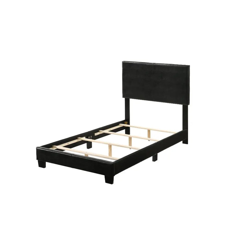 Dalia Twin Bed, Black Faux Leather iHome Studio