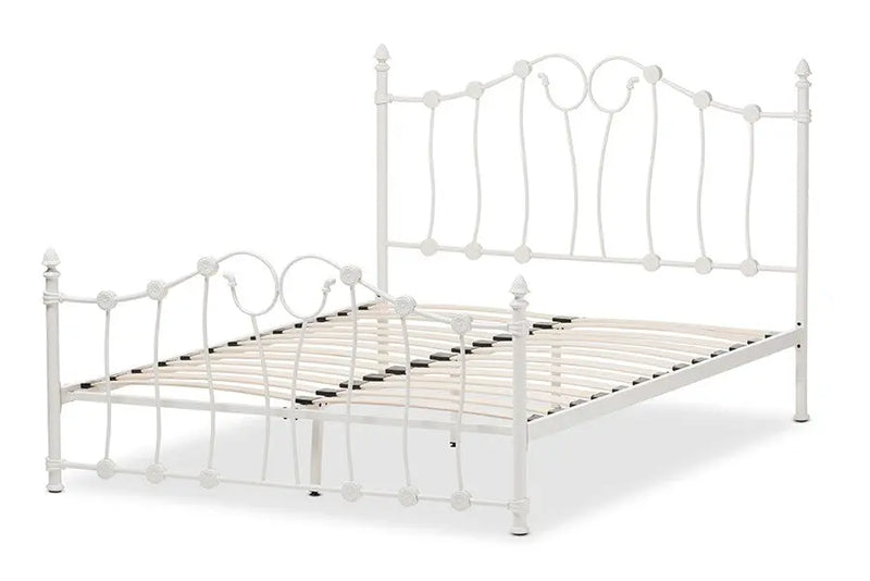 Darcy White Finished Metal Platform Bed (Queen) iHome Studio