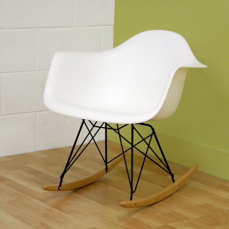 Dario White Plastic Rocking Chair iHome Studio