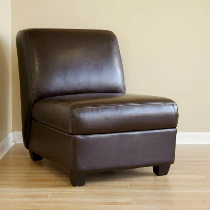 Dark Brown Armless Club Chair iHome Studio