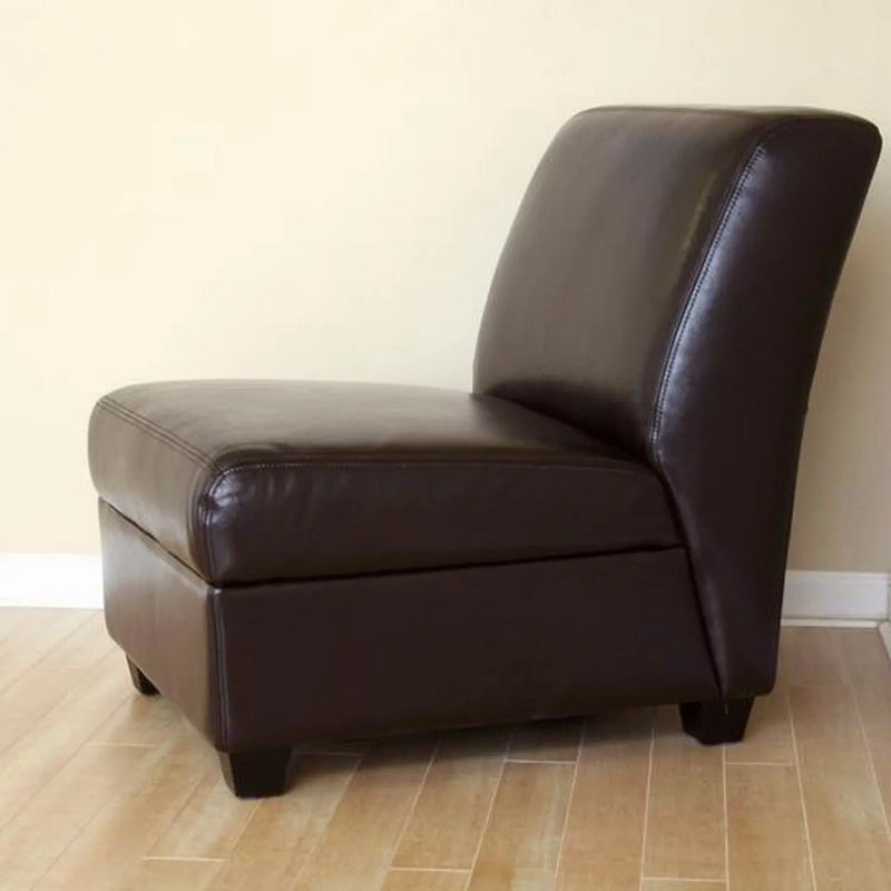 Dark Brown Armless Club Chair iHome Studio