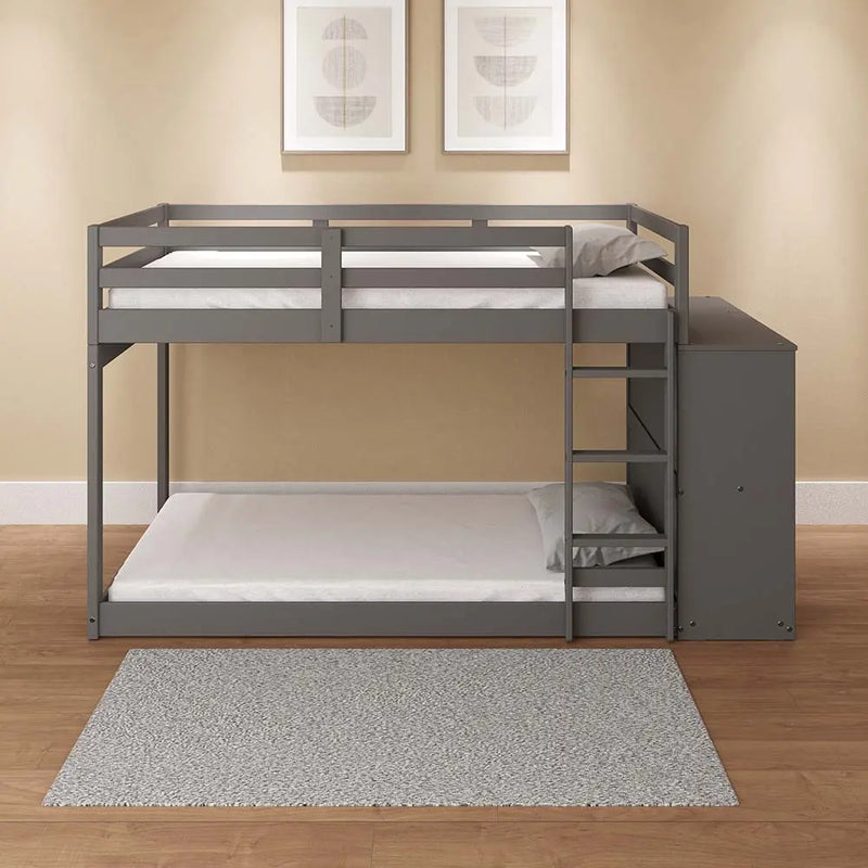 Dayana Twin/Twin Bunk Bed, Gray Finish iHome Studio