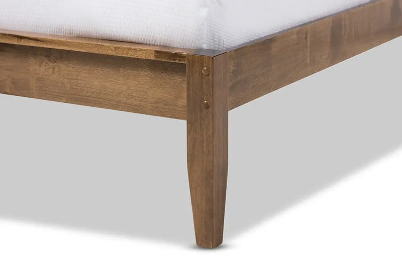 Daylan Solid Walnut Wood Slatted Platform Bed (Queen) iHome Studio