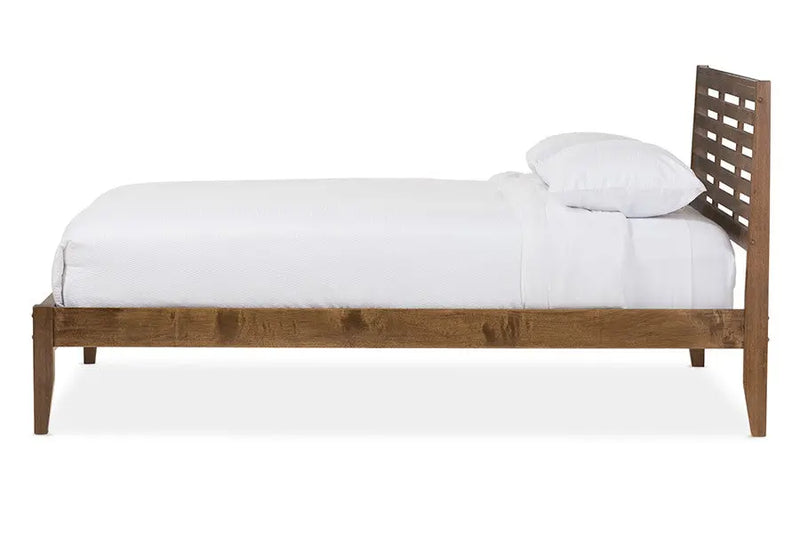Daylan Solid Walnut Wood Slatted Platform Bed (Queen) iHome Studio