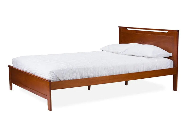 Demitasse Brown Wood Bed Platform Bed w/Headboard (Twin) iHome Studio
