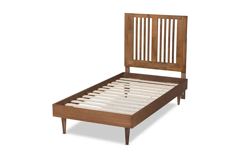 Derby Ash Walnut Finished Wood Platform Bed (Twin) iHome Studio