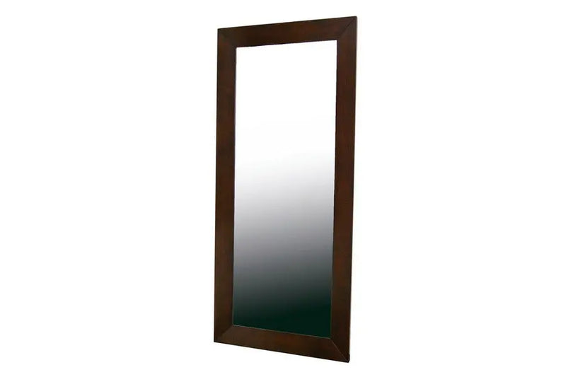 Doniea Dark Brown Wood Frame Modern Mirror - Rectangle iHome Studio