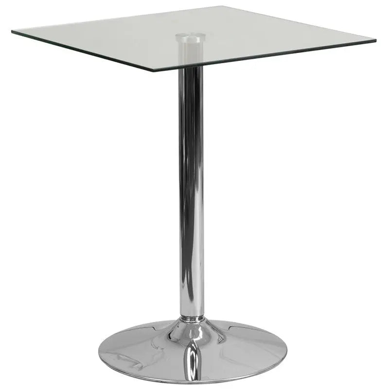 Dyersburg 23.75'' Square Glass Table w/30''H Chrome Base iHome Studio