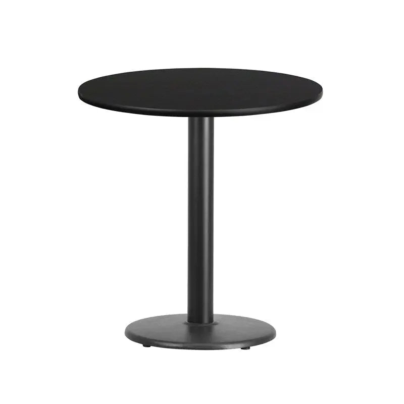 Dyersburg 24'' Round Black Laminate Table Top w/30"H Round Base iHome Studio