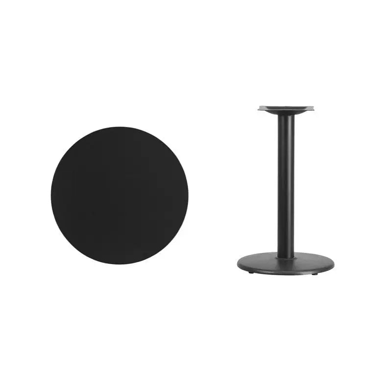 Dyersburg 24'' Round Black Laminate Table Top w/30"H Round Base iHome Studio