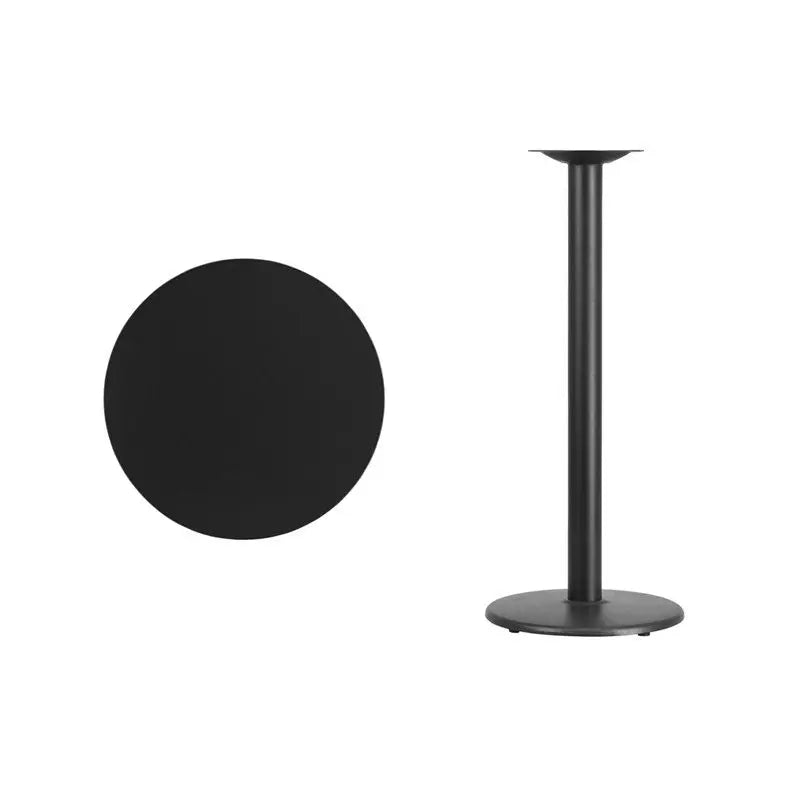 Dyersburg 24'' Round Black Laminate Table Top w/42"H Round Base iHome Studio