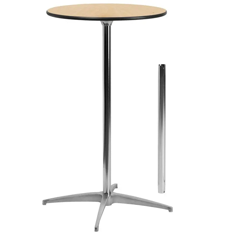 Dyersburg 24'' Round Wood Cocktail Table w/30'' and 42'' Columns iHome Studio