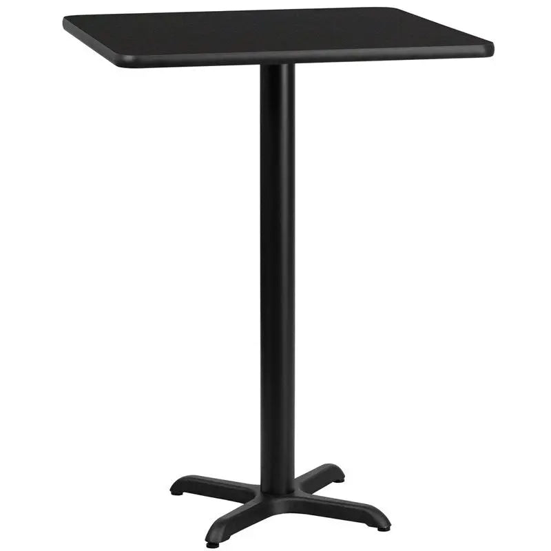 Dyersburg 24'' Square Black Laminate Table Top w/42"H X-Base iHome Studio