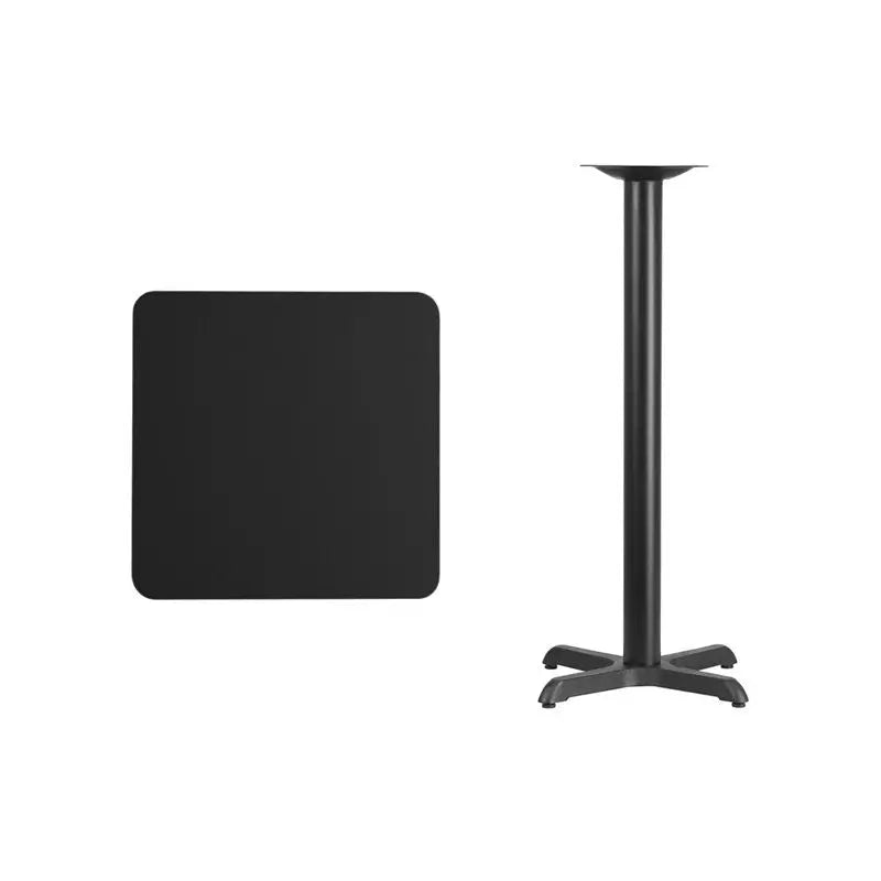 Dyersburg 24'' Square Black Laminate Table Top w/42"H X-Base iHome Studio