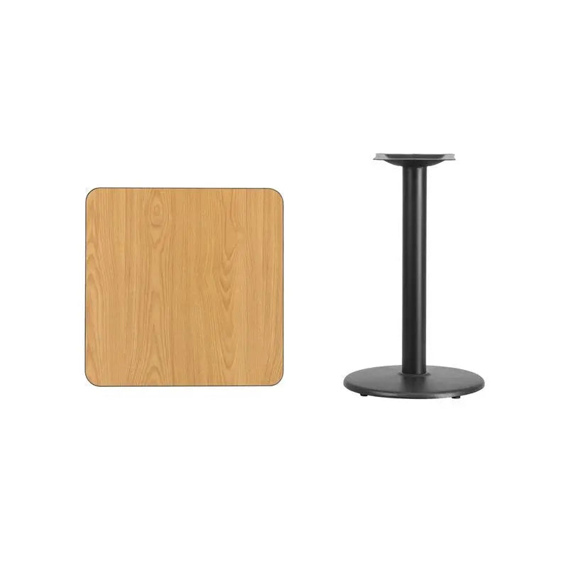 Dyersburg 24'' Square Natural Laminate Table Top w/30"H Round Base iHome Studio