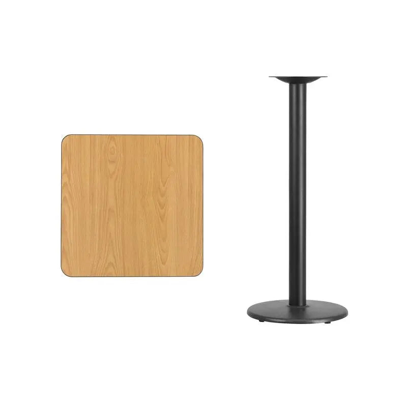 Dyersburg 24'' Square Natural Laminate Table Top w/42"H Round Base iHome Studio