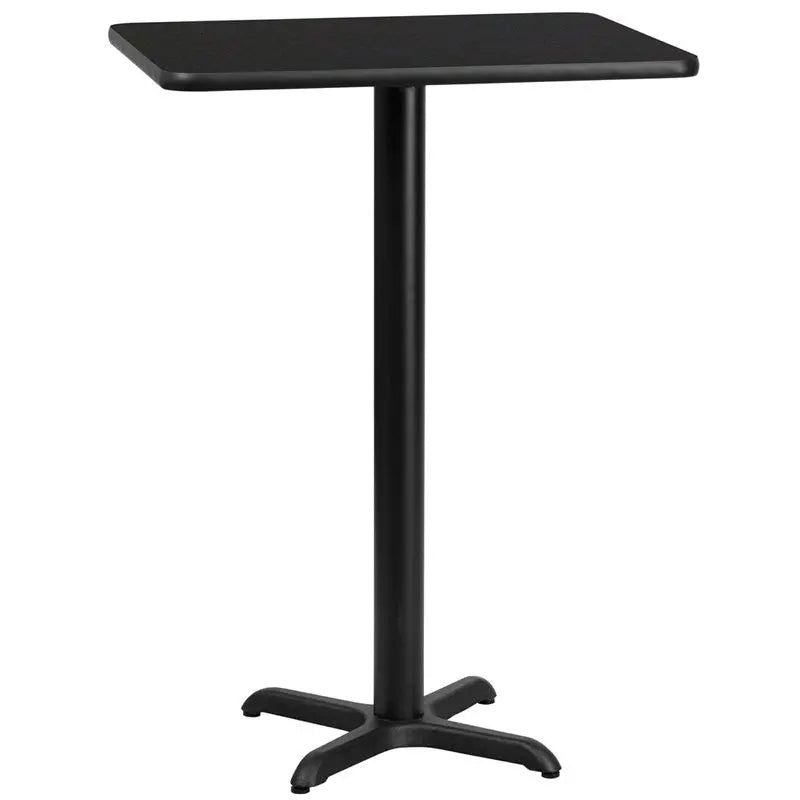 Dyersburg 24'' x 30'' Rectangular Black Laminate Table Top w/42"H X-Base iHome Studio
