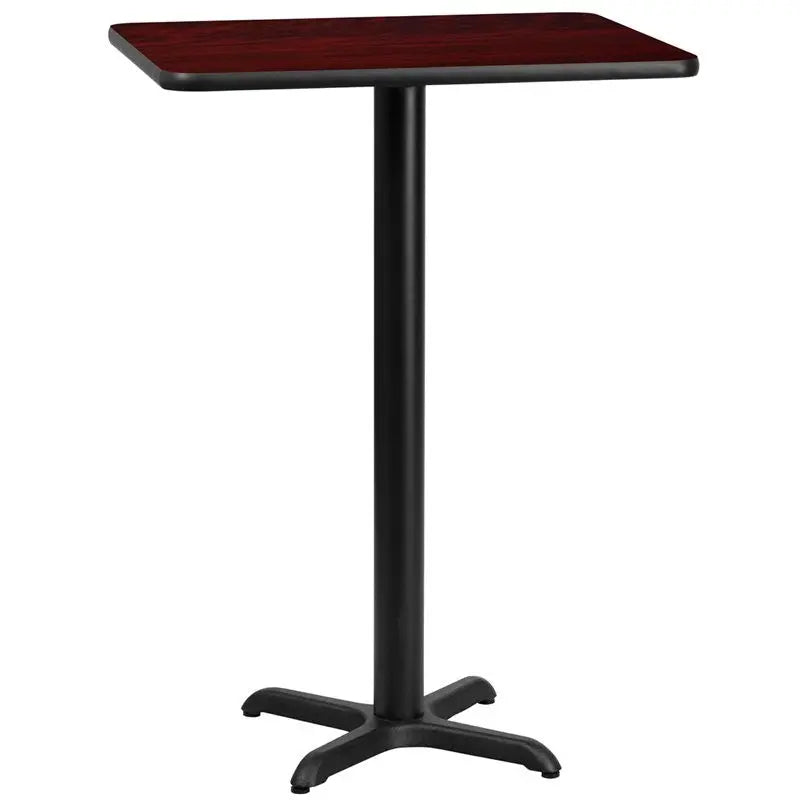 Dyersburg 24'' x 30'' Rectangular Mahogany Laminate Table Top w/42"H X-Base iHome Studio