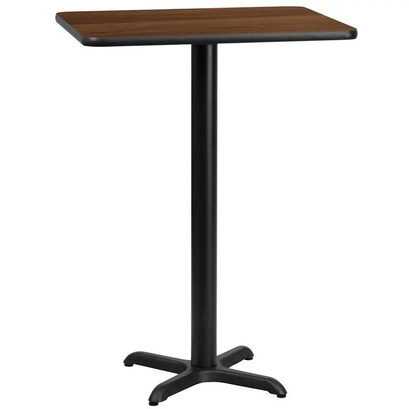 Dyersburg 24'' x 30'' Rectangular Walnut Laminate Table Top w/42"H X-Base iHome Studio