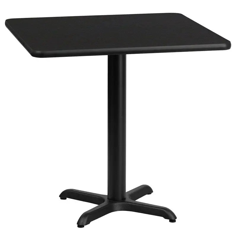 Dyersburg 24" Square Black Laminate Table Top w/30"H X-Base iHome Studio