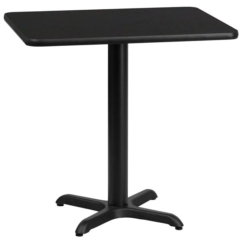 Dyersburg 24" x 30'' Rectangular Black Laminate Table Top w/30"H X-Base iHome Studio