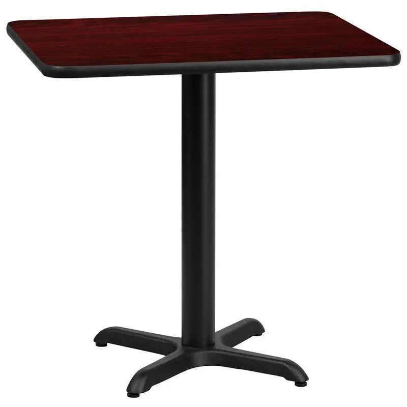 Dyersburg 24" x 30'' Rectangular Mahogany Laminate Table Top w/30"H X-Base iHome Studio