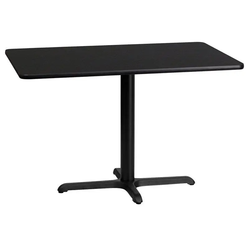 Dyersburg 24" x 42'' Rectangular Black Laminate Table Top w/30"H X-Base iHome Studio