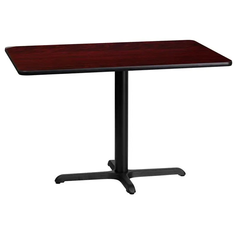 Dyersburg 24" x 42'' Rectangular Mahogany Laminate Table Top w/30"H X-Base iHome Studio